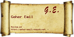 Geher Emil névjegykártya